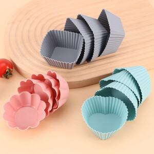12개 실리콘 도시락 칸막이 머핀 틀 컵 초콜릿 베이킹 비스킷 DIY 쿠키 도구 주방