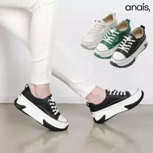 [아나이스] 소가죽 통굽 여성 스니커즈 4cm_26S066