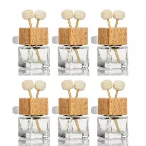 아로마테라피 향수 장식용 6팩 8ml 자동차 아울렛 에센셜 오일 디퓨저 빈 투명 유리 공기 청정기 통풍구