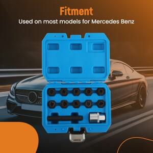 메르세데스 호환 벤츠 호환용 도난 방지 리무버 도구 키트 휠 잠금 매트 카펫 러그 너트 키 소켓