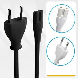apple 호환 TV PS4 PS5 Xbox 프린터 노트북 교체 전원 코드 18AWG 구리용 유로 프리미엄 2구 EU 케이블