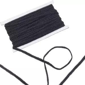 팬더홀 27야드 블랙 브레이드 레이스 트림 1/4인치 폴리에스터 김프 지네 장식용 공예품 리본 커튼 의상