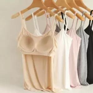 2묶음 캡일체형롱끈나시 여자끈나시 런닝 않는 슬립 데이 속바