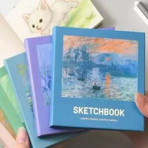 [문구] 명화 스케치북 노트 빈센트 반고흐 클로드 모네 아트 디자인 노트북