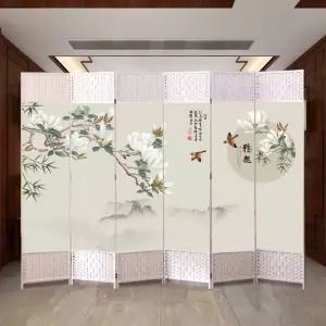 제사 병풍 차례용 접이식 미니 산수화 가림막 4폭