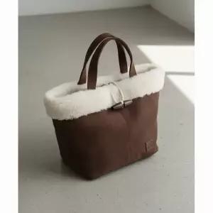 CGP 스웨이드 시어링 에코 퍼 토트백 여성 숄더 가방 초코 브라운