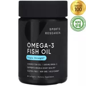 스포츠리서치 오메가 - 3 피쉬오일 1250mg 30정 소프트젤 Omega Fish Oil Triple strength