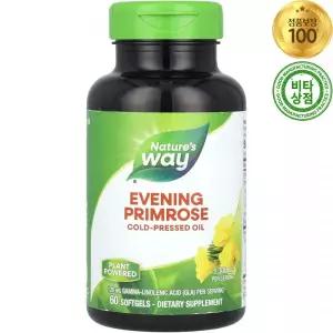 네이처스웨이 달맞이꽃 종자유 이브닝 프라임로즈 오일 1300mg 60정 소프트젤 Evening Primrose Cold-Press