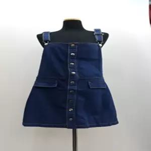 F15767 앞단추 멜빵 청 데님 원피스 점프슈트 청원피스 데님원피스