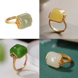 볼드 원석 반지 사각 천연석 링