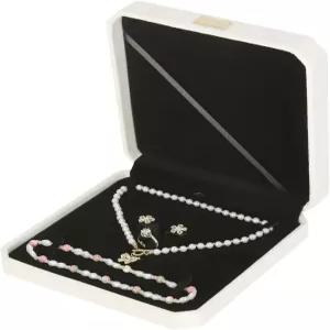 LETURE 대형 주얼리 세트 선물 상자 결혼 기념 벨벳 팔각 목걸이 반지 귀걸이 진주 보관함 여성용 빅