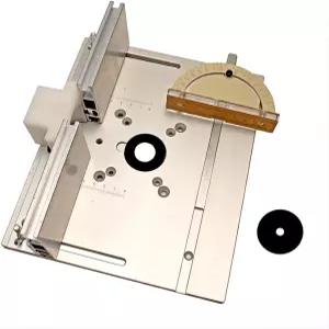 KETIPED 알루미늄 라우터 테이블 삽입판 목공 벤치 플립 플레이트 및 미터 게이지 가이드 펜스 슬라이딩