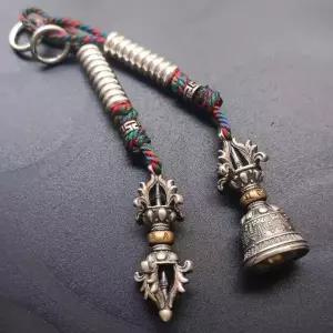문화적인 티베트 불교 스타일 DIY 바즈라 보디 씨드 말라 팔찌 수제 벨 및 액세서리 포함 명상 영적 선물