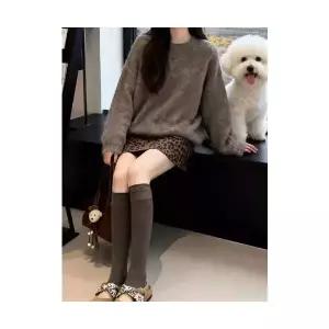 겨울 여자정장세트 옷 한 벌 빈티지 밀랍 풀오버 스커트 세트 ible4