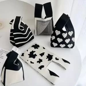 니트 손목 가방 파우치 토트백 에코백 봉지백 미니가방 미니손목가방 니트백 봉지백