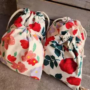 [라일리] Rly 면 복주머니 플라워 파우치