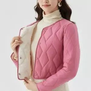 [라일리여성의류] Rly 여성 기모 숏 보온 안감 경량 점퍼 가디건 크롭