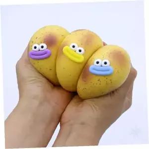 말랑한 감자 캐릭터 얼굴 표정 손 쥐기 스퀴시 촉감 놀이 감각 발달 힐링 완구