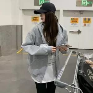 [라일리여성의류] Rly 남녀공용 오버핏 베이직 후드집업 1005825