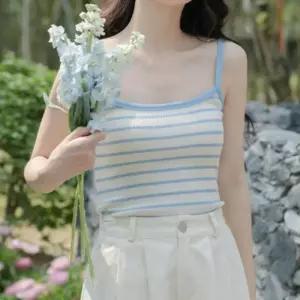 [라일리여성의류] Rly 여름 스트라이프 나시티 끈나시 니트