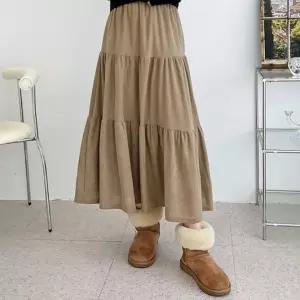 [라일리여성의류] Rly 여성 밴딩 롱스커트 여자 골덴 캉캉 스커트 하의