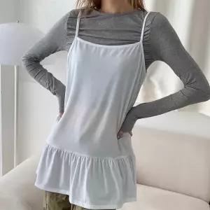 [하프클럽/] 밑단프릴레이어롱나시 NOX223M602 빅사이즈