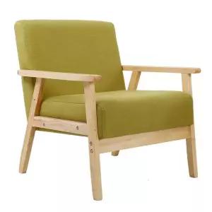 1인 소파 거실 낮은 카페의자 싱글 우드 쿠션 패브릭