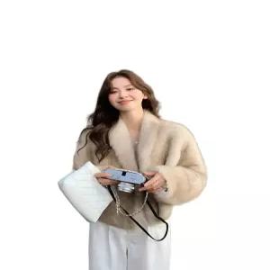 폭스 누빔 퍼자켓 따뜻한 아우터 자켓