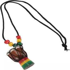 월프론트 나무 젬베 드럼 펜던트 목걸이 손으로 조각한 아프리카 스타일의 음악적 매력 열쇠고리용