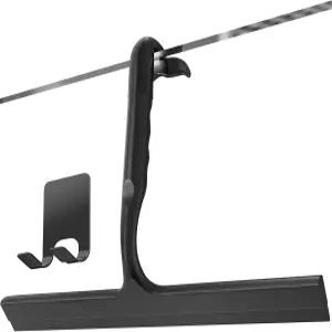 유리문용 샤워 스퀴지 후크가 달린 2-in-1 실리콘 어디에나 걸 수 있습니다 스트릭 프리 욕실 유리 타일 벽