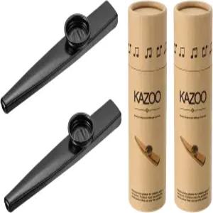 메카닉시 카주 악기 알루미늄 합금 블랙 아름다운 원통형 박스 팩 2개 포함