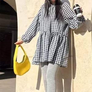 [하프클럽/]여성 검정 귀여운 벌룬 쁘띠 후레아 드레스