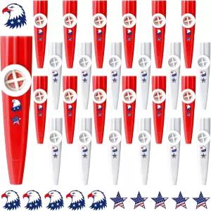 루크마 24Pcs 재향군인의 날 선물 미군 참전용사 물품을 위한 미국 국기 스티커 플라스틱 악기와 함께 군용