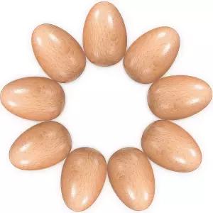 수민드 10피스 우드 셰이커 장난감 세트 천연 핸드 퍼커션 DIY 페인팅 음악 학습 부활절 파티를 위한