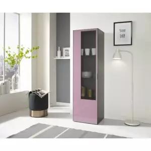 데코라인 샤인 틈새 유리장식장 수납장 진열장(핑크) 방문설치