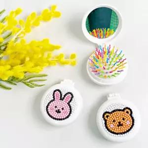 5종 세트 보석 십자수 거울빗 키트 동물 디자인 비즈 만들기 수업