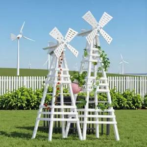 화단 풍차 북유럽 원목 조경 가든 장식 테라스 엔틱 화이트 정원용 윈드캐처