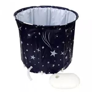 [골드스마일]이동식 접이식 원통형 반신 세면 욕조 사우나 용품