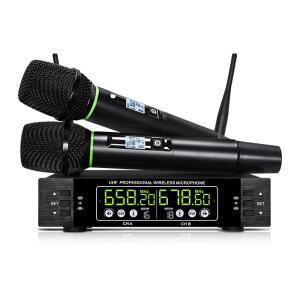 전문 무선 마이크 2채널 충전식 핸드헬드 가정용 노래방 KTV 공연용 노래 마이크