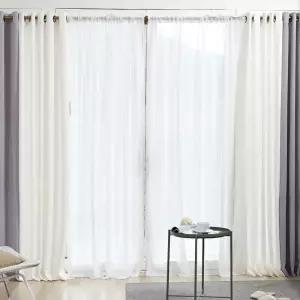 소프트 쉬폰커튼 핀형 긴창 대형 특대형 화이트