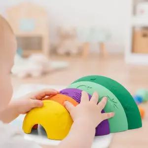 젤리스톤 실리콘 무지개쌓기 소프트 블록 도형 아치 균형 쌓기놀이 촉감놀이 장난감 감각발달