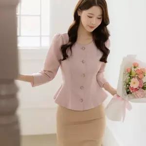 XXL까지) 코에디 페플럼 트위드 블라우스 봄 가을 하객룩 오피스룩 모임룩 격식룩 빅사이즈