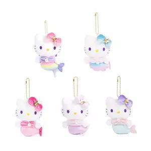 헬로키티 인어공주 인형 키링 파스텔 머메이드 가방고리 5종 진주 무지개 산리오 굿즈