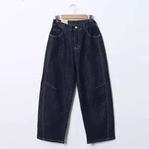 [하프클럽/]여성 와이드팬츠 생지 신축성 와이드핏 청바지