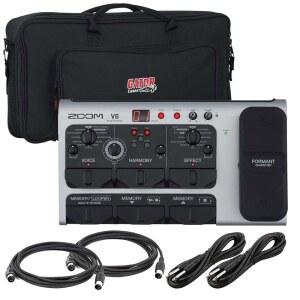 Zoom V6-SP 보컬 이펙트 프로세서, Gator GK2110, (2) 미디 케이블, 1/4 케이블 번들