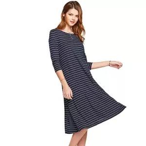 [하프클럽/] 레이온 블렌드 7부 줄무늬 원피스 AT-OM302_H