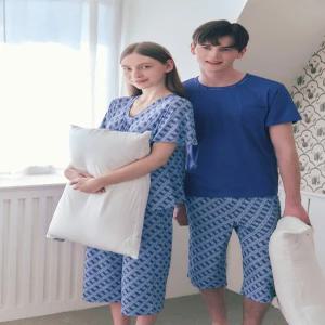 솔브 기하나염 커플 실내복 세트 VEVS124MWVEPS124MWNBCSG