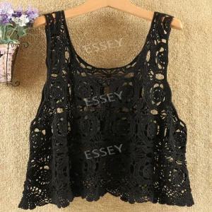 빅사이즈 뜨개 손뜨개 빈티지 그물 시스루 여름조끼