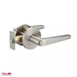 유진 650 MSN 메탈실버 목문 방문손잡이 욕실용/문손잡이/인테리어/디자인/욕실/철문/방화문/레버형/화장실