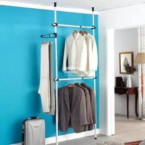 [라일리생활건강] Rly 공간활용 2단 행거 기둥형 이단 행거 드레스 옷